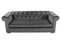 Разтегателен диван Oxford Chesterfield, 88x216x75 см, 3 места, антрацит