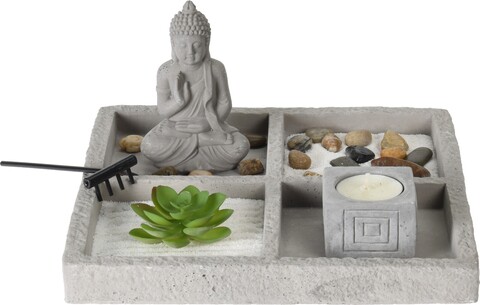 Декорация Buddha Zen Garden Square, 23x23x12 см, цимент