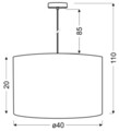 Дървен полилей, Candellux, 40 x 110 см, 1 x E27, 60W, естествен сатен