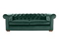 Разтегателен диван Oxford Chesterfield, 88x216x75 см, 3 места, Зелен