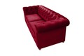 Разтегателен диван Oxford Chesterfield, 88x216x75 см, 3 места, Червен