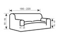 Еластичен калъф за диван Belmarti, Крит, 3 места, оранжев