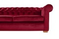 Разтегателен диван Oxford Chesterfield, 88x216x75 см, 3 места, Червен