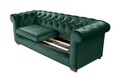 Разтегателен диван Oxford Chesterfield, 88x216x75 см, 3 места, Зелен