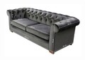 Разтегателен диван Oxford Chesterfield, 88x216x75 см, 3 места, антрацит