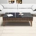 Маса за кафе Milan Walnut, Hommy Craft, 105x60x34.6 см, орех/черно