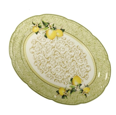 Плато за сервиране Limoni, Brandani, 39,5 x 30 см, порцелан New Bone China