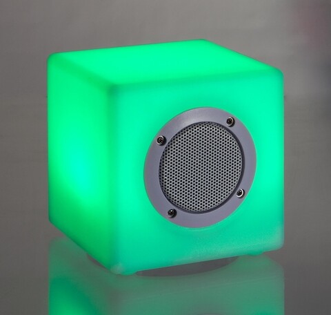 LED лампа с Bluetooth високоговорител, Bizzotto Cube, 7 цвята, USB кабел + дистанционно управление, 15x15x15 см