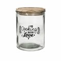 Буркан за съхранение с капак, Tognana, Dolce Casa Cooking with Love, 1.85 L, стъкло/дърво, прозрачен