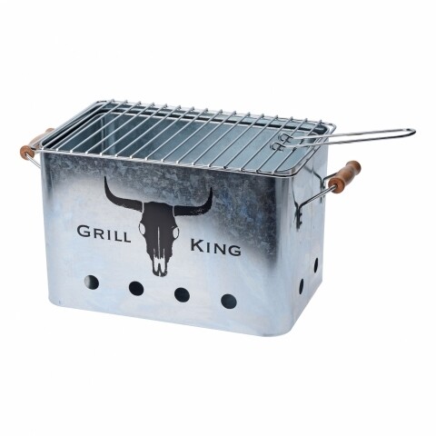 Правоъгълна скара Grill King, 20 х 20 х 32 см, метална, сребриста