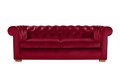 Разтегателен диван Oxford Chesterfield, 88x216x75 см, 3 места, Червен