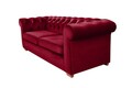 Разтегателен диван Oxford Chesterfield, 88x216x75 см, 3 места, Червен