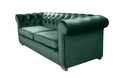 Разтегателен диван Oxford Chesterfield, 88x216x75 см, 3 места, Зелен