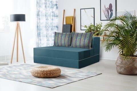 Разтегателен диван Urban Living Bedora 136x80x40 см Turquoise/Stripes