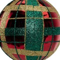 Globe Plaid, Decoris, Ø8 см, пластмаса, гланцово червено