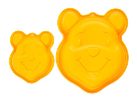 Силиконови форми за печене Winnie the Pooh от 2 части, Disney, 16x13.5x3 см, силикон, жълти