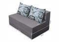 Разтегателен диван Urban Living Bedora 136x80x40 см Grey/Grey Flower