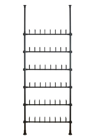 Разтегателна опора за обувки, Wenko, Herkules Pull-out Shelf, 48 чифта, неръждаема стомана/пластмаса/полипропилен, черен