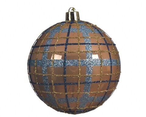 Globe Bauble каре, Decoris, Ø8 см, пластмаса, кафяво