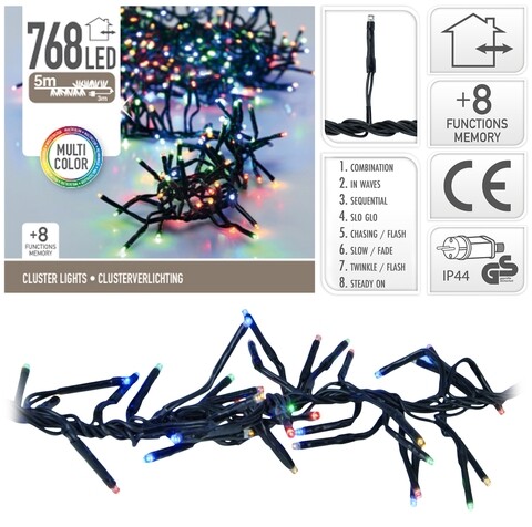 Cluster Light инсталация, 768 светодиода, 500 см, многоцветна светлина