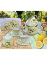 Комплект 2 чаши и чинийки за кафе Limoni, Brandani, 50 ml, порцелан New Bone China, жълто/зелено