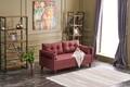 Фиксиран диван Comfort, Balcab Home, 2 места, 175x80x80 см, дърво, червен