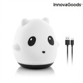 LED акумулаторна силиконова тактилна лампа InnovaGoods Panda, 12x11x11 cm