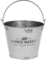 Саксия Bucket Shape, 23,3x19x16,8 см, цинк, бяло