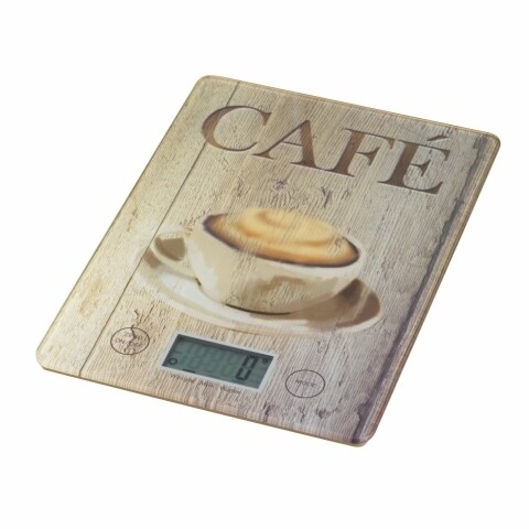 Дигитална кухненска везна Cafe Wenko, 14 x 19,5 x 1,2 см, топлоустойчиво стъкло, бежово