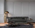 Разтегателен диван Oxford Chesterfield, 88x216x75 см, 3 места, антрацит