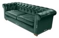 Разтегателен диван Oxford Chesterfield, 88x216x75 см, 3 места, Зелен