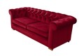 Разтегателен диван Oxford Chesterfield, 88x216x75 см, 3 места, Червен