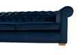 Разтегателен диван Oxford Chesterfield, 88x216x75 см, 3 места, Тъмно син