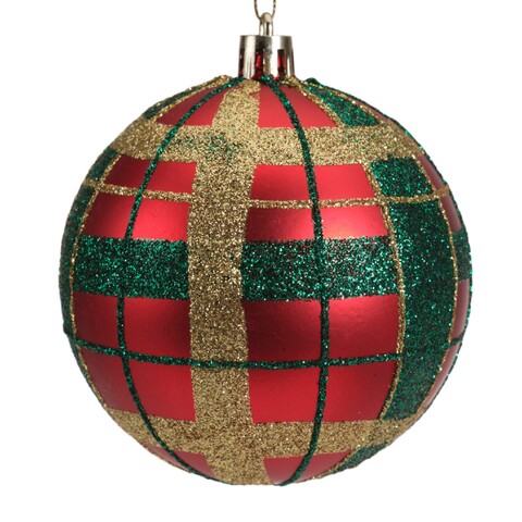 Globe Plaid, Decoris, Ø8 см, пластмаса, червен мат