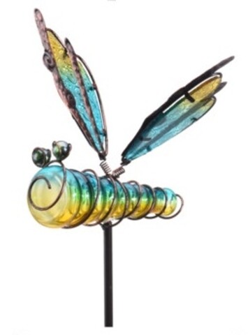 Градинска лампа Dragonfly, 20x6x105 см, метал, зелена