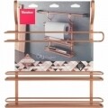 Троен рафт за съхранение на подправки City Copper, Metaltex, 8 x 38 x 35 cm, неръждаема стомана/Polytherm покритие, мед