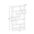 Библиотека Tuna, Ametti, 90 x 22 x 160 см, орех/бяло