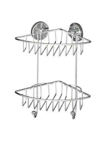 Ъглова етажерка за баня, Wenko, Bari Vacuum-Loc®, 22,5 x 29,5 x 16 см, неръждаема стомана