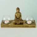 Свещник Jarven Buddha, Boltze, 30x10x16 см, полирезин, злато