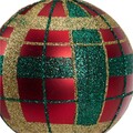 Globe Plaid, Decoris, Ø8 см, пластмаса, червен мат