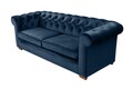 Разтегателен диван Oxford Chesterfield, 88x216x75 см, 3 места, Тъмно син