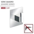 Самозалепваща държача за кърпи, Wenko, Uno Quadro Turbo-Loc®, 6,5 x 6,5 x 3,5 см, пластмаса/неръждаема стомана