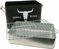 Правоъгълна скара Grill King, 32x20x20 см, цинк, черен