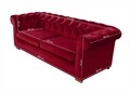 Разтегателен диван Oxford Chesterfield, 88x216x75 см, 3 места, Червен