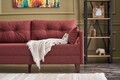 Фиксиран диван Comfort, Balcab Home, 2 места, 175x80x80 см, дърво, червен