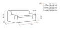 Би-стреч ластичен калъф за диван, Белмарти, Виена, 3 места, жакард, син