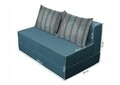 Разтегателен диван Urban Living Bedora 136x80x40 см Turquoise/Stripes